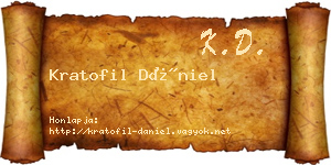 Kratofil Dániel névjegykártya